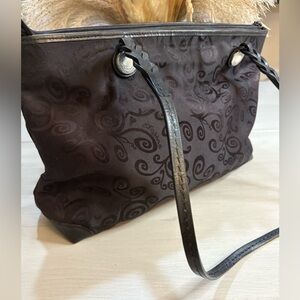 Vintage Brighton Brown Jacquard Shoulder Bag 16"x10.5"